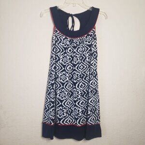 Intermission Mini Dress, navy, white, red, size 8, Stretch Jersey, Keyhole Back